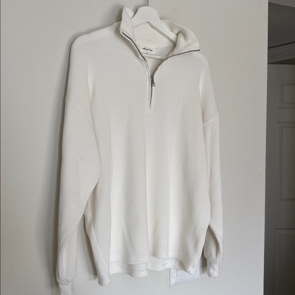 NEW Aritzia Wilfred Free Loft Longsleeve Quarter-Zip Pullover Waffle size xs - Picture 3 of 5